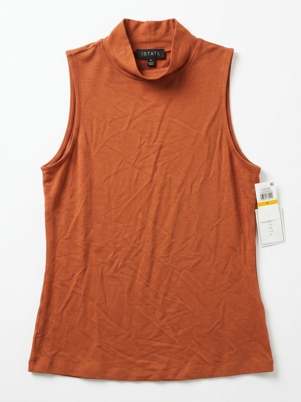 1 State Step Into Fall Mock Neck Sleeveless Shell